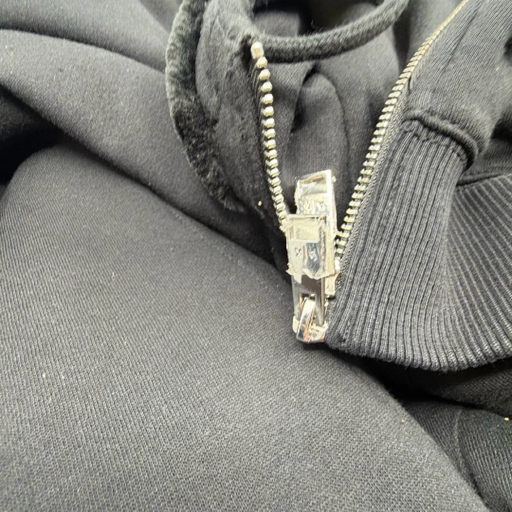 Armani Exchange Black Faux Fur Lined Large Hoodie - Picture 7 of 8